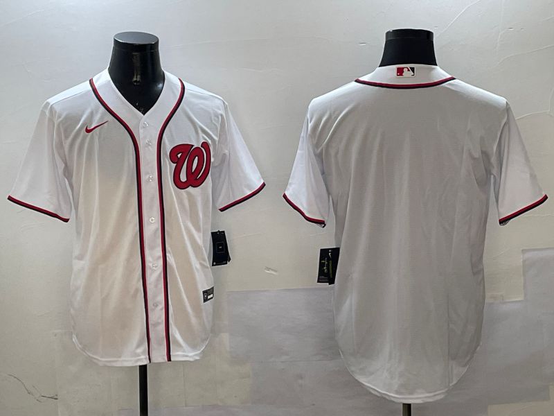 Men Washington Nationals Blank White Game 2025 Nike MLB Jersey style 1